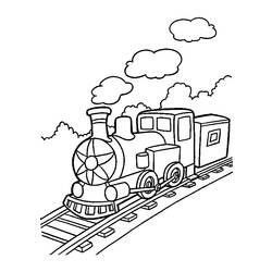 Dessin à colorier: Train / Locomotive (Transport) #135047 - Coloriages à Imprimer Gratuits