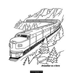 Dessin à colorier: Train / Locomotive (Transport) #135052 - Coloriages à Imprimer Gratuits