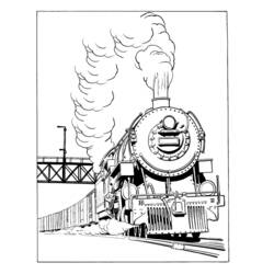 Dessin à colorier: Train / Locomotive (Transport) #135088 - Coloriages à Imprimer Gratuits