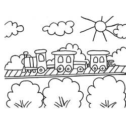 Dessin à colorier: Train / Locomotive (Transport) #135098 - Coloriages à Imprimer Gratuits