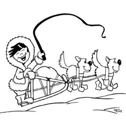 Dessin à colorier: Traineau à chien (Transport) #142626 - Coloriages à Imprimer Gratuits