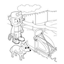Dessin à colorier: Traineau à chien (Transport) #142646 - Coloriages à Imprimer Gratuits